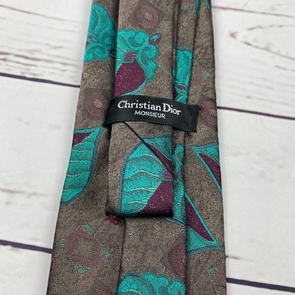 Dior Brown‎ Print Tie
